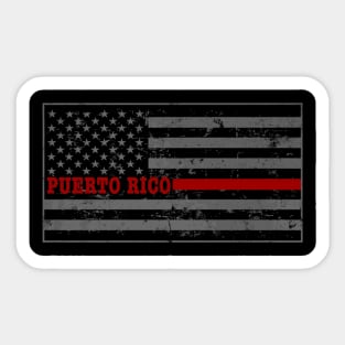 Puerto Rico Firefighter Shirt Thin Red Line Sticker